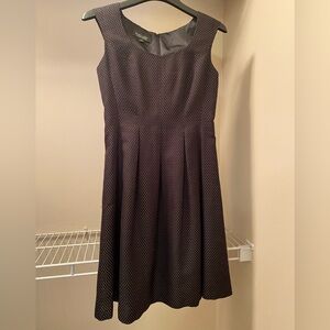 Black Label by Evan-Picone Elegant Black with white dots Sleeveless Dress size 4